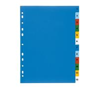 Oxford Intercalaires numériques A4 en polypropylène – 12 onglets multicolores – 1 jeu