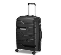 MODO by Roncato MD1 Chariot Extensible Rigide Moyen avec TSA, Noir, Trolley Medio, Valise Rigide avec Partie Centrale Extensible et Roues pivotantes