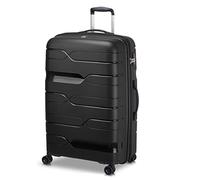 MODO by Roncato MD1 Trolley Extensible Rigide Large avec TSA, Noir, Trolley Grande, Valise Rigide avec Partie Centrale Extensible et Roues pivotantes