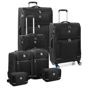 MODO by Roncato Star 2.0 Set DE VALISES (Grande, Moyenne, Cabine, Sac à Dos de Voyage, Trousse de Toilette) Noir