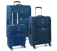 MODO BY RV RONCATO Star 2.0 Set 3 Trolley Souple 4 Roues avec TSA, Bleu, 78 x 46 x 30 cm, Lot de 3 valises Souples