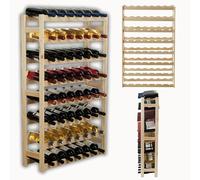 Modo24 Étagère à vin en Bois Naturel, Bois, Unbehandelt, 72,5 x 25 x 118 cm