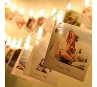 MODOAO Guirlande Lumineuse Photo 1.5m, Feux de photocellules à piles, Fées de Noël idéales pour suspendre des photos, des notes, des cartes à peindre et des mémos, Décoration extérieure intérieure