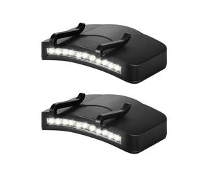 MODOAO Lampe de casquette 2Pcs Lampe frontale LED Clip On Cap Léger Batterie Fonctionne Lumière pour Pêche Camping Course Randonnée et Autres Activités de Plein Air Lampe torche