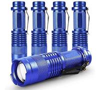MODOAO Lot de 5 lampes de poche LED 7 W 300 lm SK-68 3 modes Mise au point réglable mini Lampe torche tactique LED pour camping, randonnée, urgence (bleu)