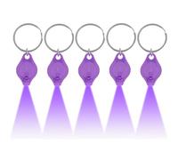 MODOAO Lot de 5 mini lampes UV LED 395 nm - Lumière noire - Porte-clés lumineux - Pour urine, passeport, carte d'identité, monnaie et éclairage d'urgence