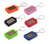 MODOAO Lot de 6 mini porte-clés Lampe de poche portable à énergie solaire - 3 perles - Haute luminosité - Lampe clé pour urgence