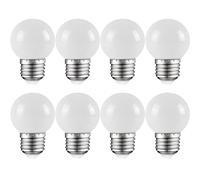 MODOAO Lot de 8 ampoules colorées E27 LED blanches 3 W en forme de balle de golf, angle de faisceau 360°, éclairage d'ambiance pour maison, fête, bar, Noël