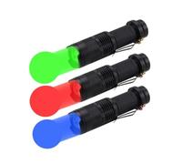 MODOAO Pack de 3 lampes de poche LED rouge, bleue et verte, étanches et zoomables, avec 3 modes d'éclairage, pour le camping, la chasse, la randonnée, la pêche de nuit