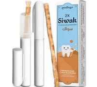 MODOGO 2 Bâtons de Siwak + 2 Étuis de Protection - سواك Miswak Brosse à Dents Ecologique - 100% Naturel et Biodégradable - Hygiène Zéro-Déchets - Vegan