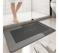 Modrnizd Tapis magique moderne pour salle de bain, séchage rapide, antidérapant, imperméable et confortable (gris foncé, rectangulaire, 50,5 x 80 cm)