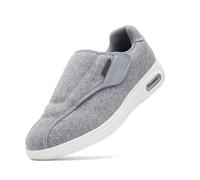 MODRYER Chaussures de Marche diabétiques, Largeur Extra-Large et Unisexe - Baskets à Sangle réglable et Coussin d'air pour Pieds enflés ou œdémateux - la voûte Plantaire, Gray-40.5 EU