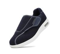 MODRYER Chaussures de Marche diabétiques, Largeur Extra-Large et Unisexe - Baskets à Sangle réglable et Coussin d'air pour Pieds enflés ou œdémateux - la voûte Plantaire, Blue-43.5 EU