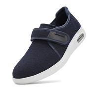 MODRYER Chaussures de Marche Extra Larges pour Femmes diabétiques, Baskets à Coussin d'air, Respirantes et orthopédiques, pour Les Pieds œdémateux et gonflés avec Soutien, Blue-37 EU