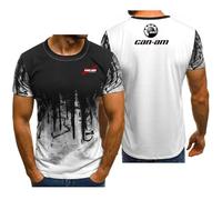 MODRYER Chemises Décontractées À Manches Courtes pour Hommes pour Can-am Summer Beach Tops T-Shirt De Fitness Athlétique À Séchage Rapide T-Shirts De Sport Évacuant L'humidité,White-XL