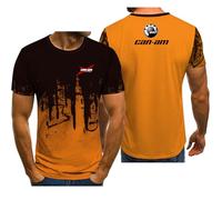MODRYER Chemises Décontractées À Manches Courtes pour Hommes pour Can-am Summer Beach Tops T-Shirt De Fitness Athlétique À Séchage Rapide T-Shirts De Sport Évacuant L'humidité,Orange-XL