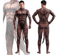 MODRYER Costume D'Halloween Pour Homme Imprimé Animaux Cosplay Déguisement De Noël Soirée À Thème Mascarade Enfants Et Adultes Déguisement De Carnaval Avec Queue,Brown Bear-Adults/2XL