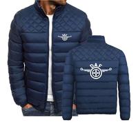 MODRYER Doudoune pour Homme pour Manteau d'hiver DAF Doudoune Légère Chaude Veste Matelassée Rembourrée Coupe-Vent Manteaux Épais Veste Parka De Ski À Fermeture Éclair avec Poches,Navy Blue-XL