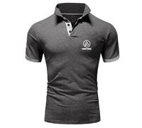 MODRYER Polo Homme Linkin Park À Séchage Rapide, Manches Courtes, Léger Et Respirant, Idéal pour Le Golf Et Le Sport en Été,Grey-L
