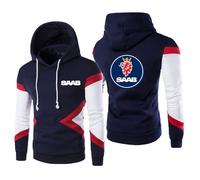 MODRYER Sweat À Capuche avec Logo pour Homme pour Saab Pull Polaire Pull À Capuche Chaud d'hiver Pull À Manches Longues Sweat-Shirts À Capuche Décontractés Hauts,Navy Blue-L