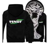 MODRYER Sweat À Capuche Homme avec Fermeture Éclair Intégrale Et Veste Polaire Douce pour FENDT Manteaux Chauds Et Décontractés d'hiver Sweat-Shirt À Manches Longues avec Capuche,Black-S