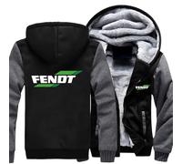 MODRYER Sweat À Capuche Homme avec Fermeture Éclair Intégrale Et Veste Polaire Douce pour FENDT Manteaux Chauds Et Décontractés d'hiver Sweat-Shirt À Manches Longues avec Capuche,Black Grey-M