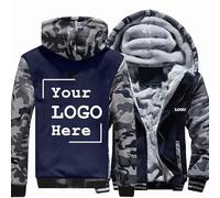 MODRYER Sweat À Capuche Polaire Homme Veste d'hiver Personnalisée Sweat-Shirt Zippé À Manches Longues Manteau Thermique Épais À Capuche Imprimé,Grey-s