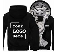 MODRYER Sweat À Capuche Polaire Homme Veste d'hiver Personnalisée Sweat-Shirt Zippé À Manches Longues Manteau Thermique Épais À Capuche Imprimé,Black-5x_l