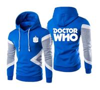 MODRYER Sweat À Capuche pour Homme pour Doctor Who Sweatshirt avec Logo en Polaire Adolescents Adultes Pull Décontracté À Manches Longues Pull À Capuche avec Cordon De Serrage,Blue-4XL