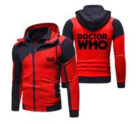 MODRYER Sweat À Capuche pour Homme pour Doctor Who Sweatshirt Polaire Zippé Veste À Capuche Chaude Et Épaisse pour l'hiver Pull À Capuche Adolescents Adultes Vêtements De Sport,Red-M