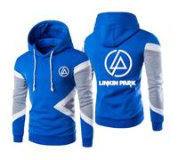 MODRYER Sweat À Capuche pour Homme pour Linkin Park Manteau d'hiver Chaud Sweats À Capuche Pull À Manches Longues Pulls Adolescents Pull À Capuche en Polaire,Blue-M