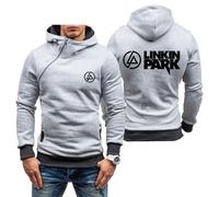 MODRYER Sweat À Capuche pour Homme pour Linkin Park Sweatshirt en Polaire Pull Décontracté À Fermeture Éclair Pull À Capuche Chaud d'hiver Épais pour Hommes Garçons Adolescents,Grey-XXL