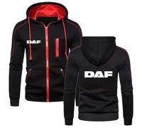 MODRYER Sweat À Capuche Zippé pour Homme Polaire pour DAF Veste Décontractée Sweat-Shirt À Capuche Survêtement Chaud À Manches Longues Sweat avec Poches,Black-m