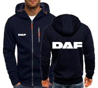 MODRYER Sweat À Capuche Zippé pour Homme Veste pour Adolescent pour DAF Sweat-Shirt Chaud Décontracté Manches Longues Vêtements D'extérieur Pull De Sport Unisexe Hauts À Capuche,Navy blue-4XL