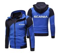 MODRYER Sweat-Shirt À Capuche Polaire pour Scania pour Homme Pull À Capuche Chaud Et Confortable Adultes Adolescents Sweat À Capuche Entièrement Zippé Veste avec Poches,Blue-M