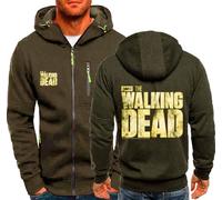MODRYER Sweat-Shirts pour Hommes pour Walking Dead Pull À Capuche Zippé Vestes De Sport À Manches Longues Pull À Capuche Sweat-Shirts À Capuche Décontractés pour Hommes Et Femmes,Green-3XL