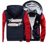 MODRYER Sweats À Capuche en Polaire pour Hommes pour MV Agusta Veste À Capuche Zippée Manteau d'hiver Chaud Et Épais Veste Softshell Coupe-Vent Thermique D'extérieur,Red-XL
