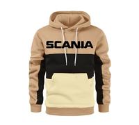 MODRYER Sweats À Capuche en Polaire pour Scania Sweats À Capuche pour Hommes Pulls De Sport Décontractés À Manches Longues Pulls À Capuche Chauds avec Logo Imprimé avec Poche,Khaki-L