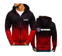 MODRYER Sweats À Capuche Hommes Femmes pour Scania Sweat À Capuche Vestes De Loisirs Pulls À Capuche Zippés Vêtements De Sport Légers À Manches Longues avec Poches,Red-Adults/L