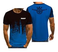 MODRYER T-Shirts pour Hommes DAF Respirant Manches Courtes pour Gym Course À Pied Le Fitness Athlétique Les sous-vêtements Évacuant L'humidité Les Hauts Les T-Shirts Décontractés,Blue-L