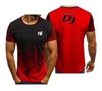 MODRYER T-Shirts pour Hommes pour Pioneer DJ Séchage Rapide Respirant Manches Courtes Col Rond Sport Extérieur pour Pro DJ Gym Course Entraînement Évacuation De L'humidité,Red-L