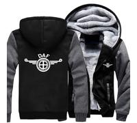 MODRYER Veste À Capuche Polaire À Fermeture Éclair Homme Sweat À Capuche d'hiver pour DAF Manteaux Chauds De Sport en Plein Air Sweat-Shirt Épais Coupe-Vent pour Homme avec Capuche,Black grey-3XL