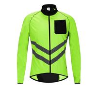 MODRYER Veste De Cyclisme pour Hommes Vestes De Course Légères Réfléchissantes Maillot De Cycle Haute Visibilité Imperméable VTT Manteau De Pluie Coupe-Vent Vélo Softshell Veste,Green-XXL