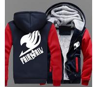 MODRYER Veste d'hiver pour Homme en Polaire pour Fairy Tail Sweats À Capuche Chauds Et Épais Vestes Polaires Thermiques D'extérieur Sweat-Shirts Vêtements D'extérieur Décontractés,Red-3XL