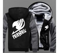 MODRYER Veste d'hiver pour Homme en Polaire pour Fairy Tail Sweats À Capuche Chauds Et Épais Vestes Polaires Thermiques D'extérieur Sweat-Shirts Vêtements D'extérieur Décontractés,Grey-XL