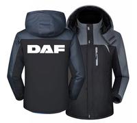 MODRYER Veste Parka Rembourrée pour Homme pour DAF Manteau d'hiver Chaud Veste Polaire Veste De Ski Imperméable À Capuche Zippée Coupe-Vent À Capuche De Montagne Épais Et Chaud,Grey-L
