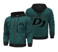 MODRYER Veste Polaire À Capuche pour Homme pour Pioneer DJ Pull À Manches Longues Sweat-Shirts pour Pro DJ Pull À Capuche d'hiver Manteau À Capuche Entièrement Zippé avec Poches,C-XL