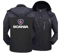 MODRYER Veste Polaire pour Homme Scania Veste De Ski Imperméable Thermique Veste De Neige Coupe-Vent Épais Manteaux Chauds d'hiver Vestes Parka Rembourrées,Black-5XL