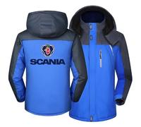 MODRYER Veste Polaire pour Homme Scania Veste De Ski Imperméable Thermique Veste De Neige Coupe-Vent Épais Manteaux Chauds d'hiver Vestes Parka Rembourrées,Blue-L