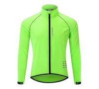 MODRYER Vestes De Cyclisme Haute Visibilité pour Hommes Veste De Pluie Légère Et Réfléchissante Coupe-Vent Softshell Veste De Course Imperméable Veste De Vélo De Route VTT,Green-XL